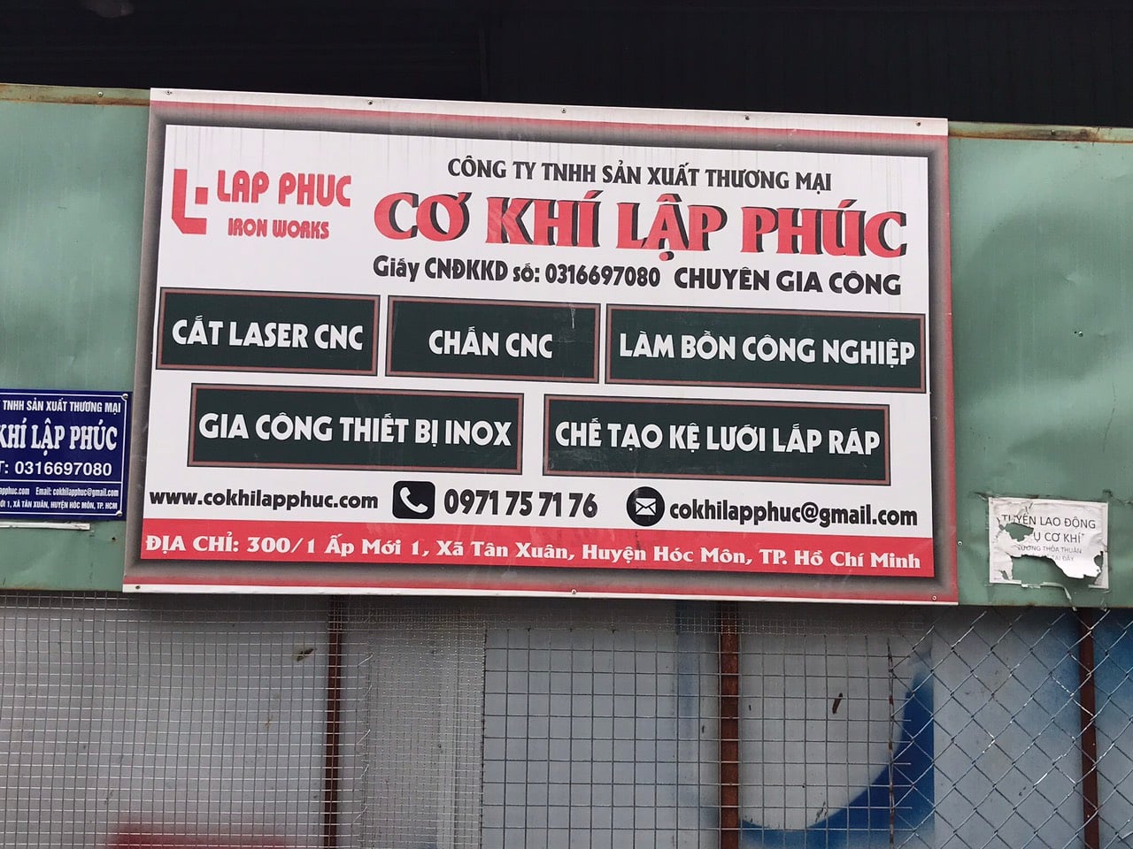 Company Sign at Lap Phuc Mechanical Production Trading Company Limited